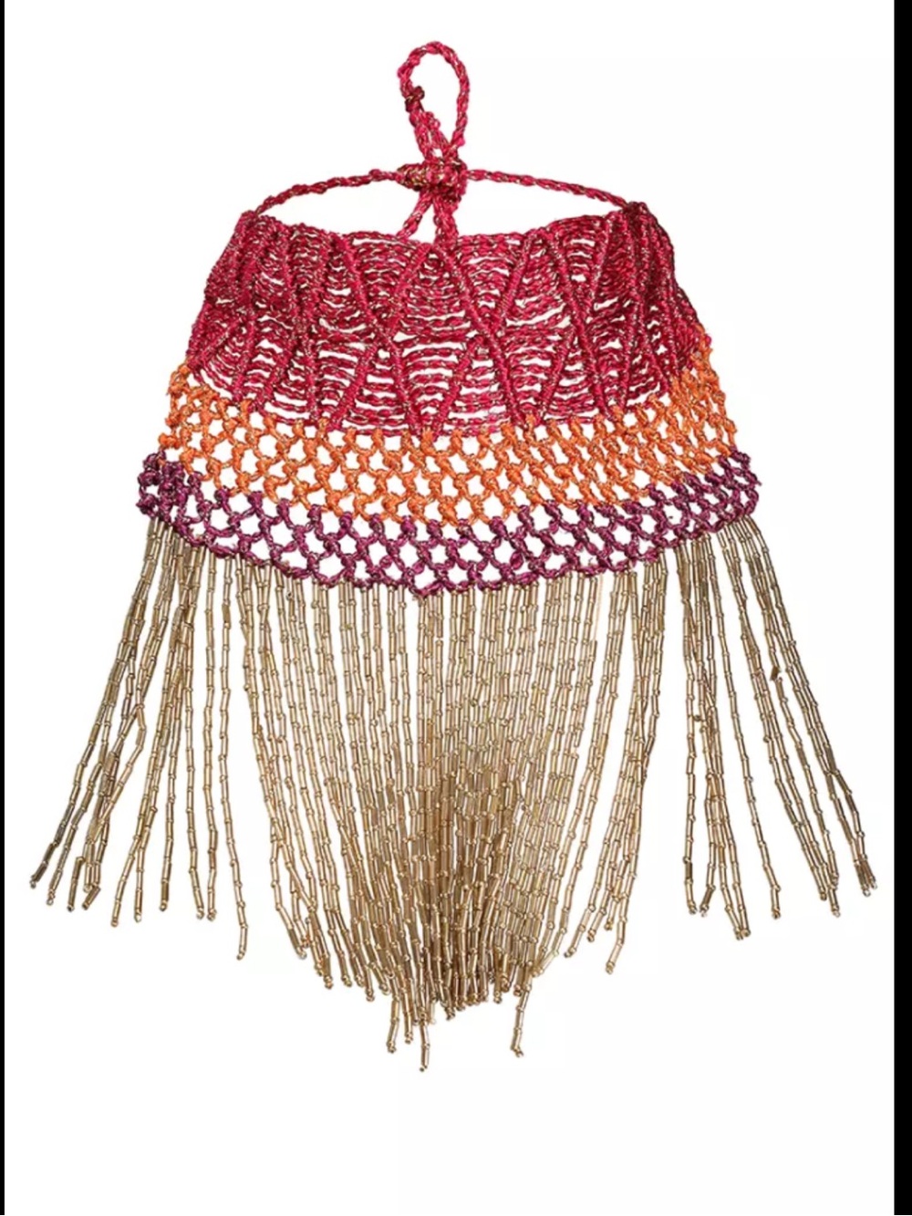 Zara Handmade Crochet chocker — Red, Orange, Purple, Gold